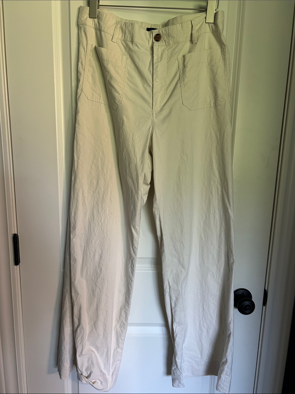 J. Crew Cream Wide-Leg Cotton Trousers